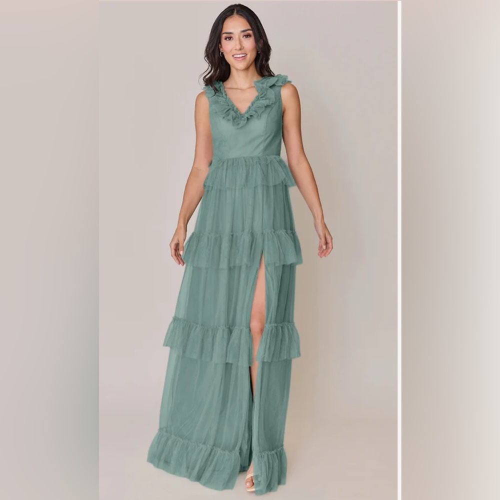 Tulle Maxi Dress - Keelie Tulle Dress in Rosemary (Size 2)